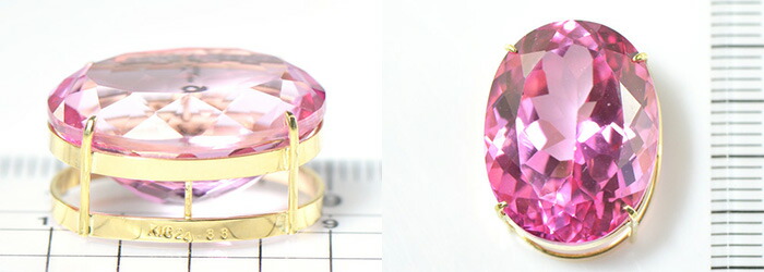 楽天市場】ピンク トパーズ ペンダント トップ K18イエローゴールド