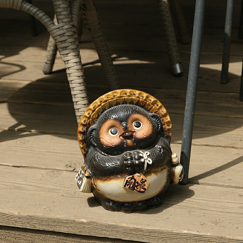 弥平次作タヌキ 陶器 蚊取り線香器アンティーク