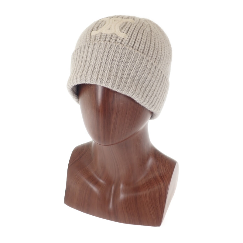 楽天市場】【中古】セリーヌ CELINE トリオンフニット帽 2AA32384D