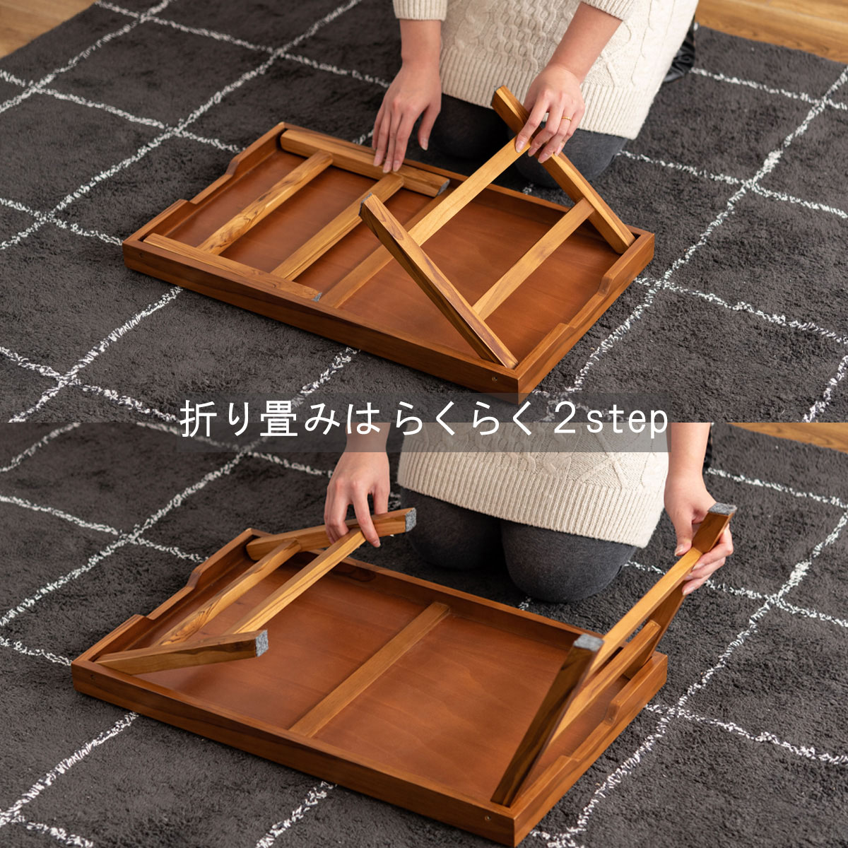 楽天市場】トレーテーブル 折りたたみ フォールディングテーブル