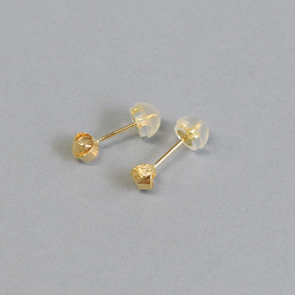 楽天市場】18金 ピアス 18k ゴールド スタッドピアス 両耳用 K18 槌目