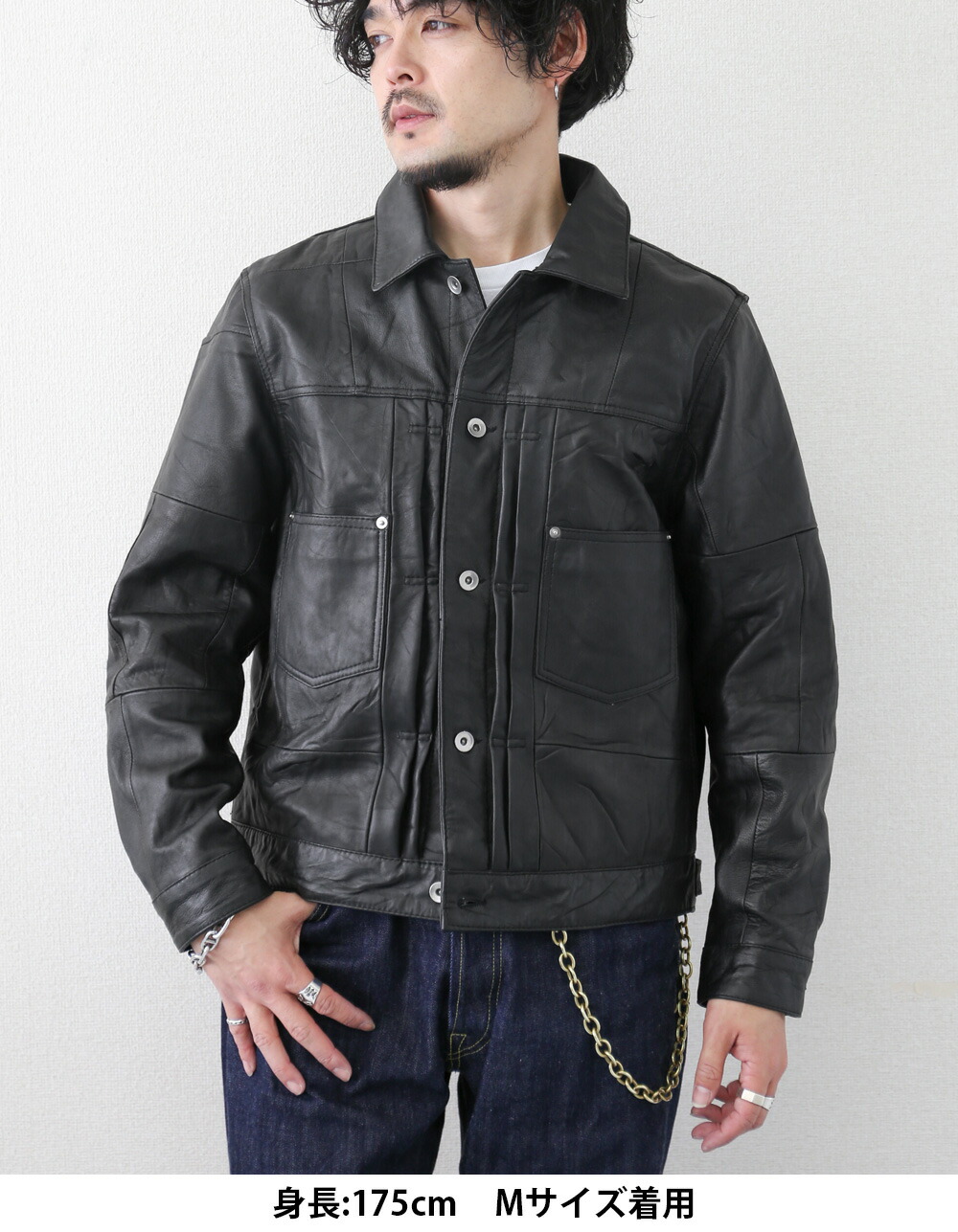 楽天市場】レザージャケット Gジャン トラッカージャケット ブルゾン