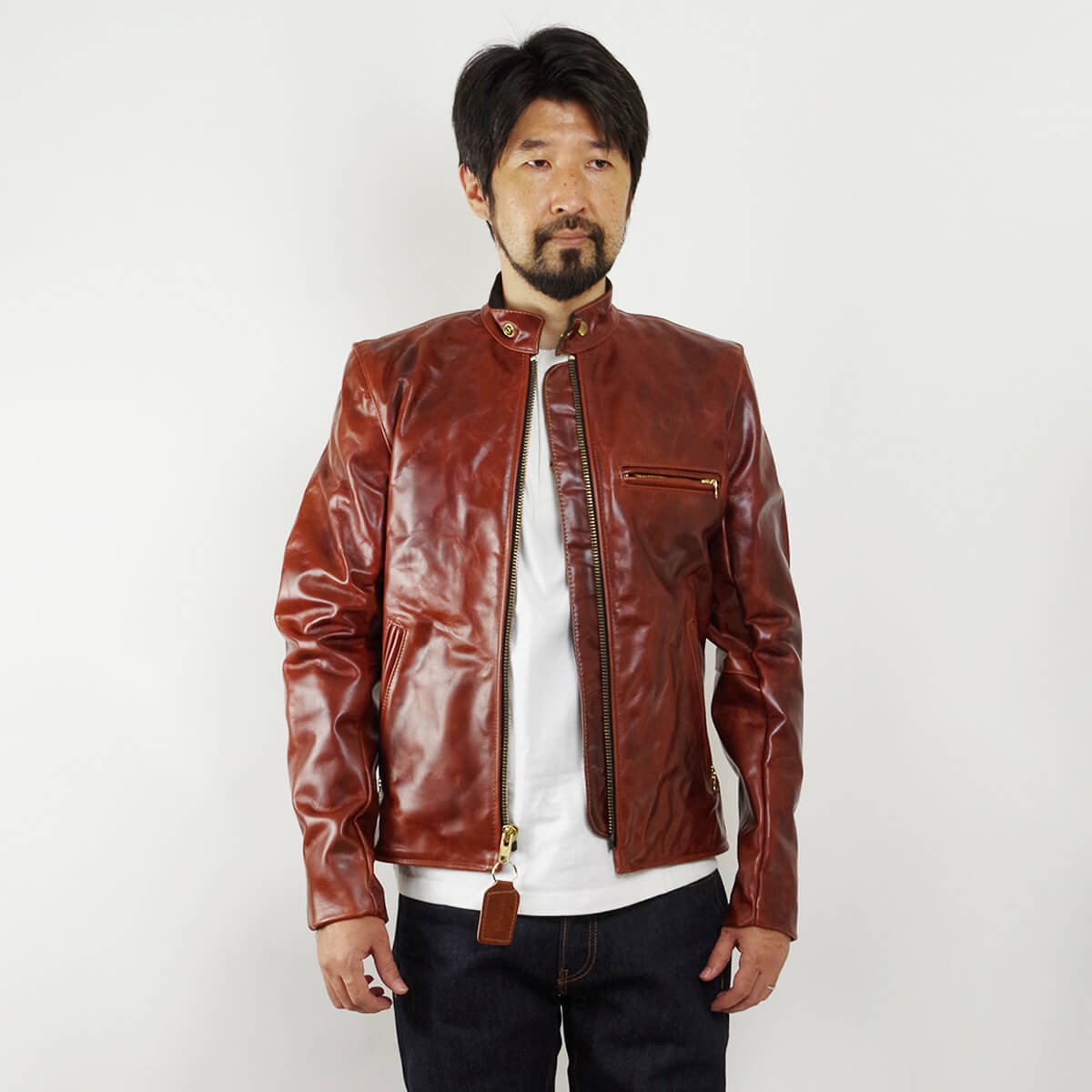 90s banson バンソンライダースジャケットBモデル真鍮赤