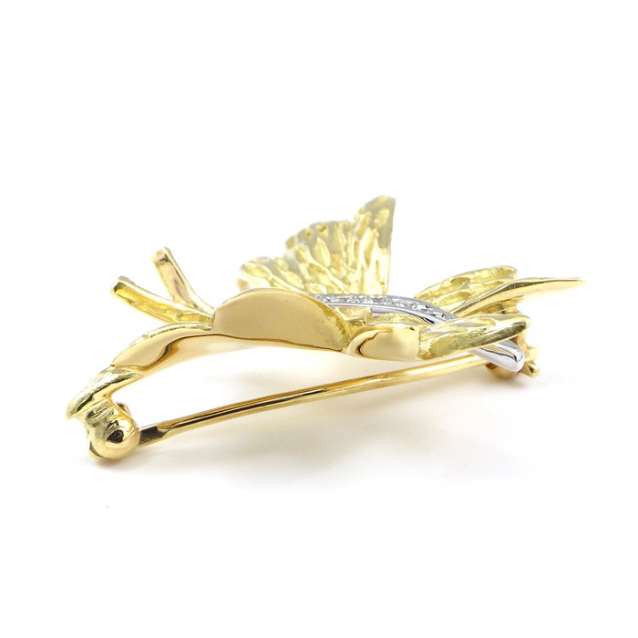 18金 K18 バタフライ 蝶モチーフピンブローチレディース 7.6g E822