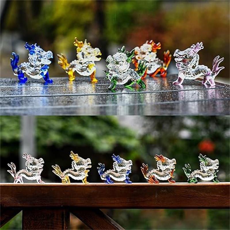 玻璃工房 中国ガラス工芸 置物 仁德輝煌 (龍) の装飾アイテム 玻璃工房