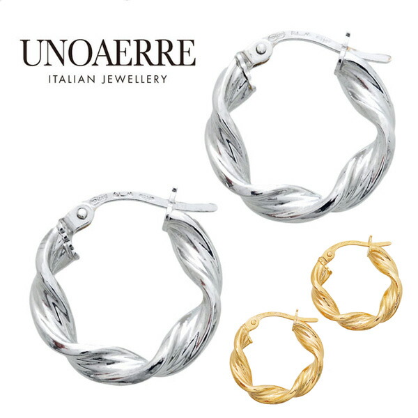 ウノアエレ フープピアス K18WG ホワイトゴールド