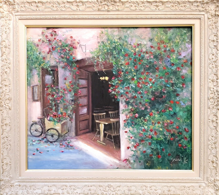 油絵 原画 写実画 原画「朝の桜2」F6・油彩画 | iichi 日々の暮らしを