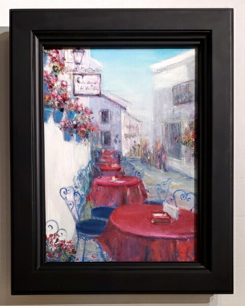 Donald's 作 風景画 ドアと庭の油彩画 Donald's 作 風景画 ドアと庭の