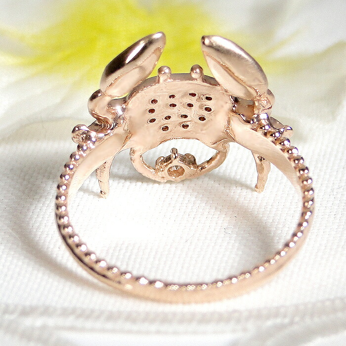 楽天市場】K18YG/WG/PG【0.11ct】 蟹モチーフ ダイヤモンド リング