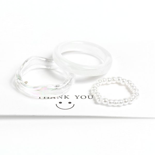 printemps】ガラスリング 2個セット クリア オーロラ 【公式通販】