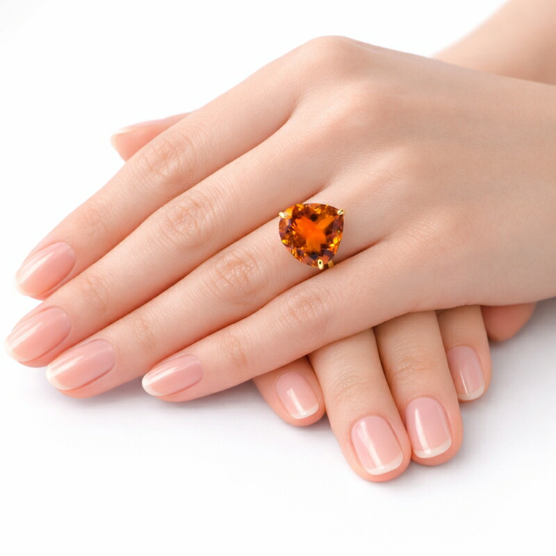楽天市場】10.00カラット天然シトリンハートリング : Jewels Avenue