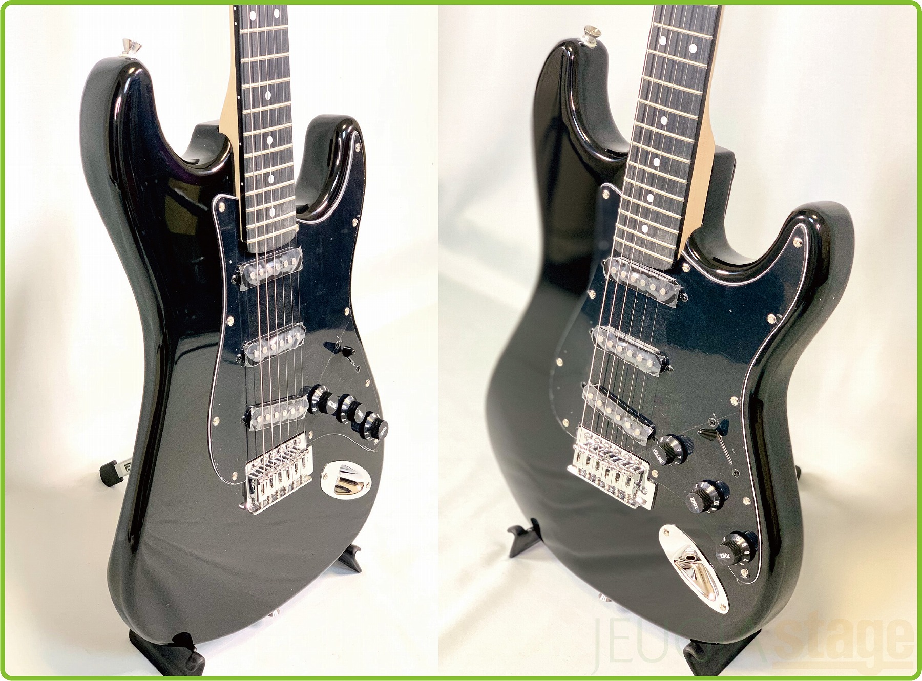 Photogenic ブラックエレキギター ストラトキャスター ケース付きです