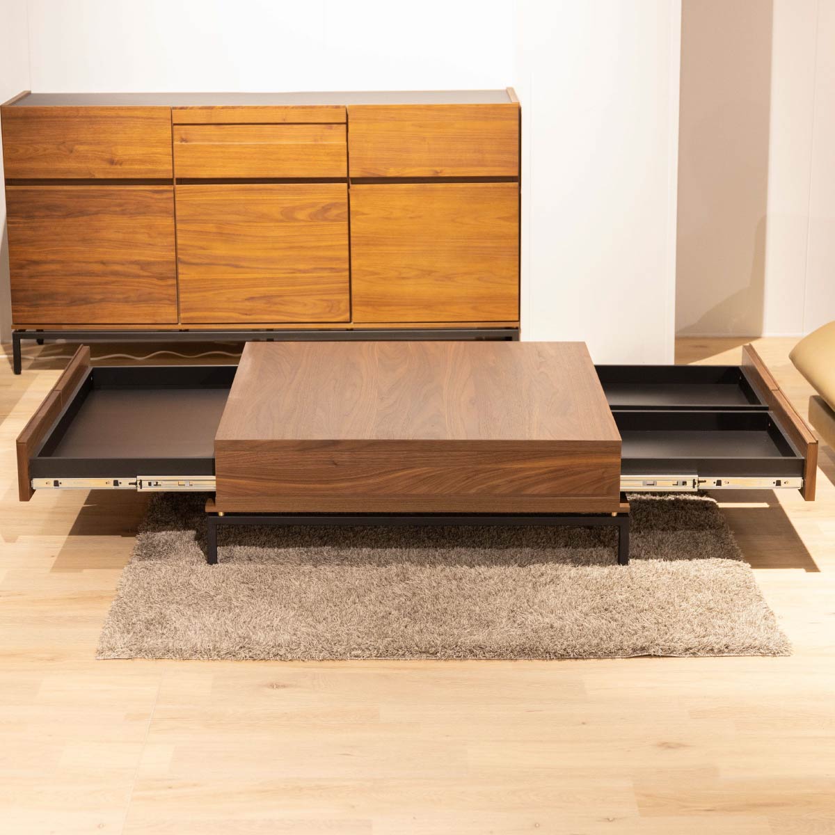 楽天市場】センターテーブル 木製 収納 ローテーブル ウォールナット