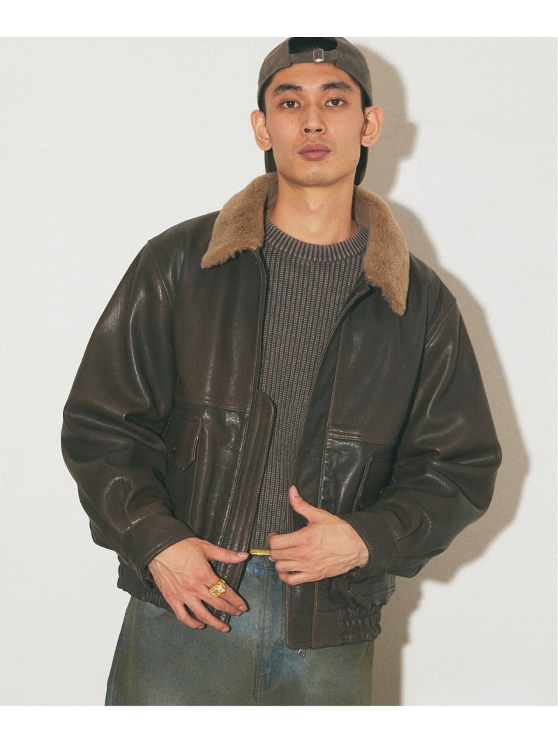楽天市場】【SALE／30%OFF】ラムレザー ヴィンテージ ボアブルゾン