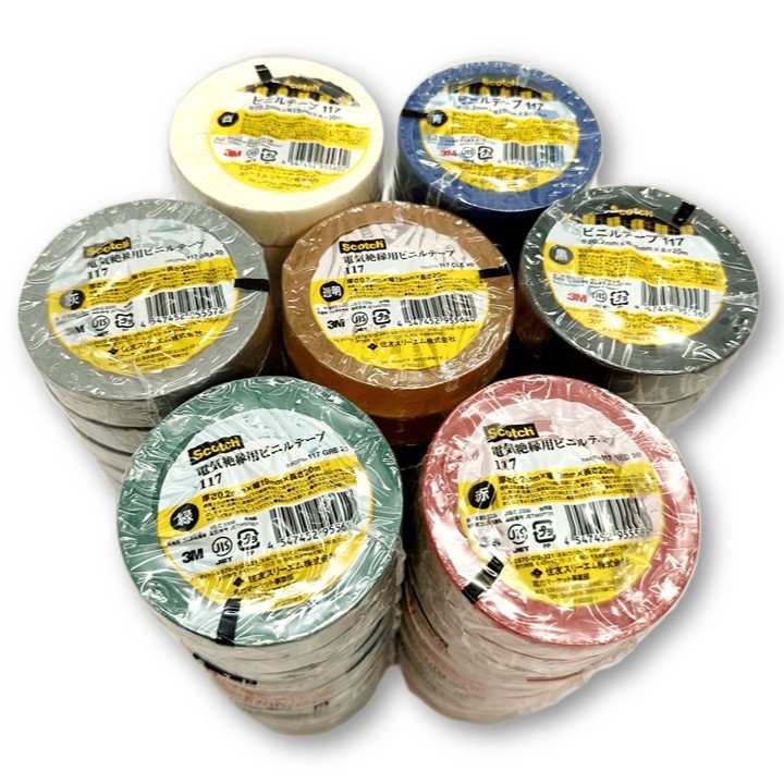 楽天市場】3M Scotch スコッチ 電気絶縁用 ビニールテープ 117 黒・白