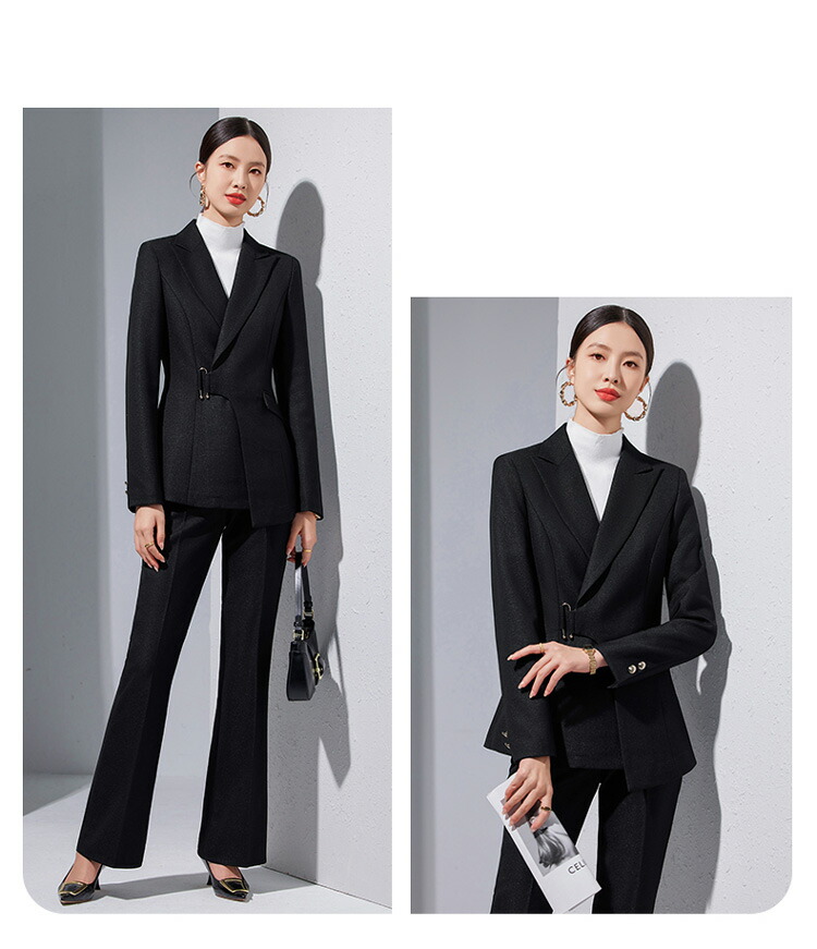 BBCOの黒のラメ入りのベストとパンツのセットアップスーツ BBCOの黒の