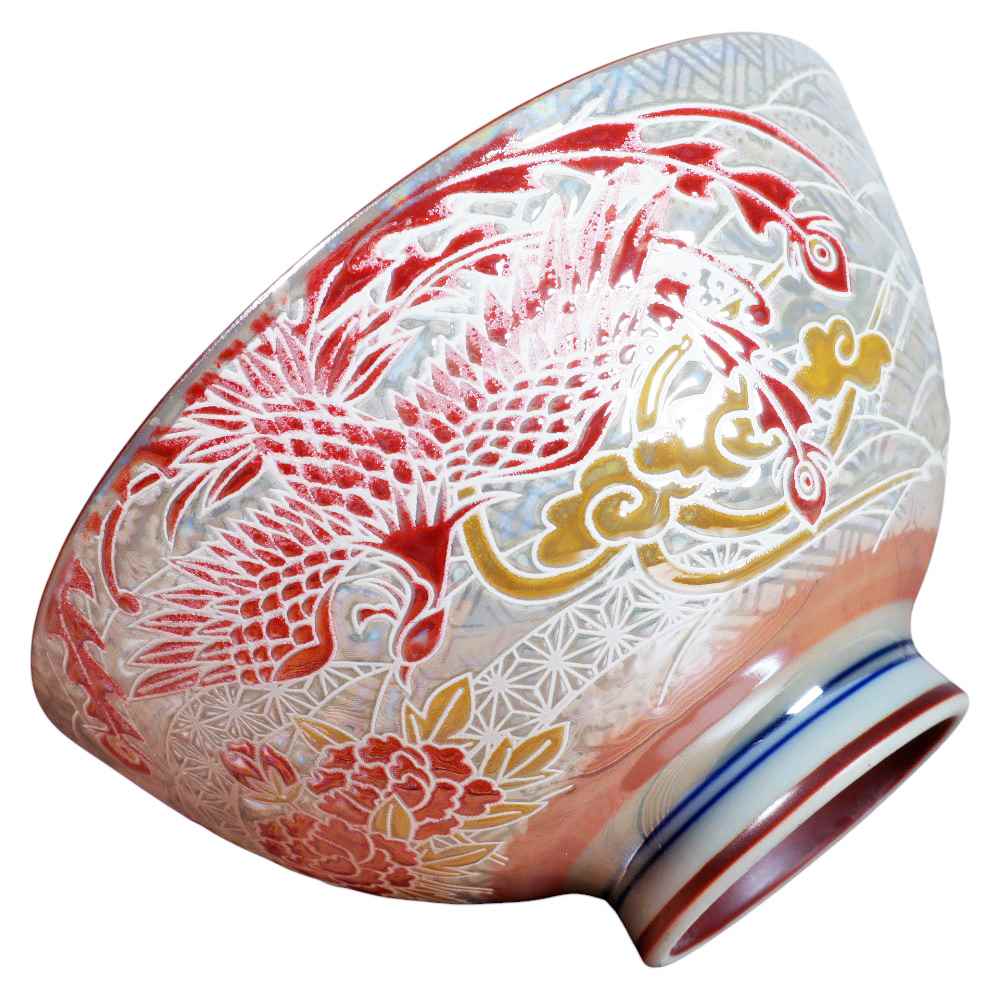 楽天市場】茶碗 飯碗/ 銀パール 鳳凰 茶碗 中平 朱炎 /フェニックス