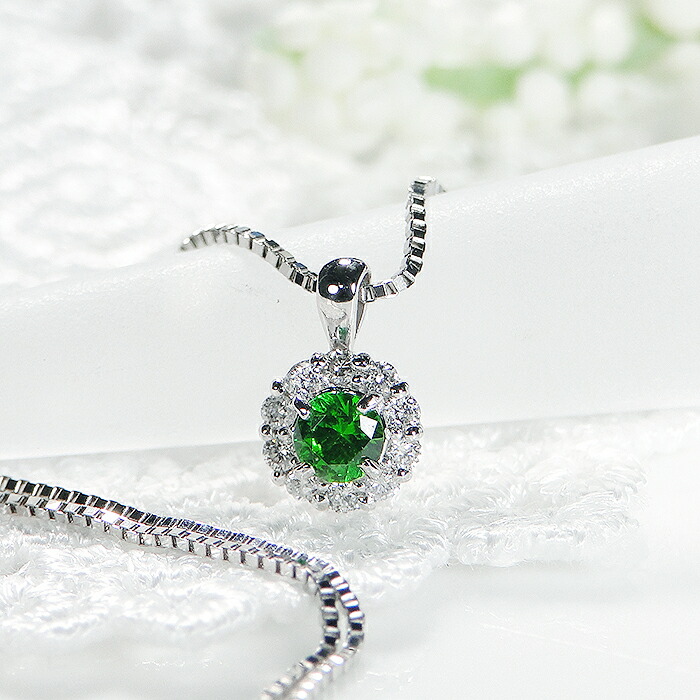 楽天市場】Pt900 デマントイド ガーネット ダイヤモンド ペンダント