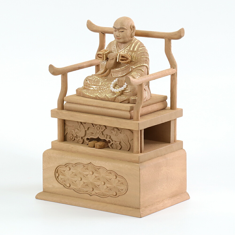 楽天市場】仏像 【楠木】 弘法大師 眼入 切金付 2.0寸 （高さ：165mm