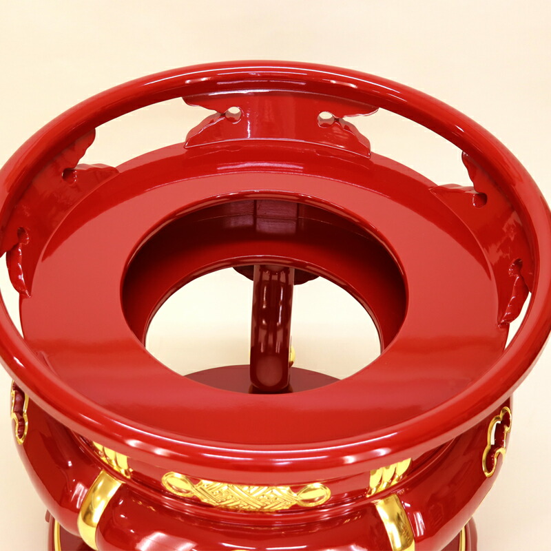 楽天市場】【寺院用仏具】丸金台 1尺（30cm) 【サヤ付・朱塗面金箔押