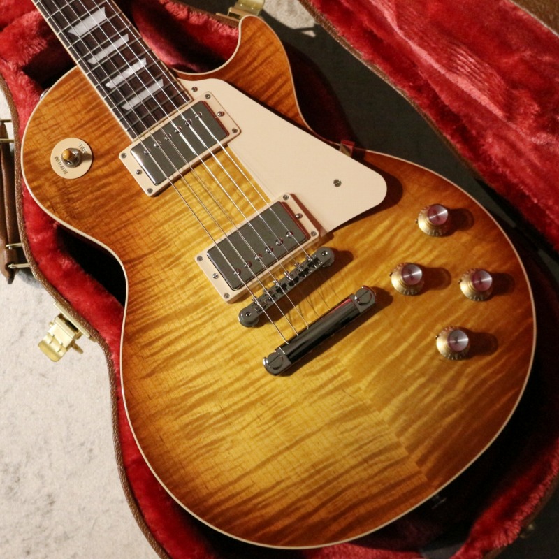 中華製レスポールオレンジ 控え目な虎杢 ロゴはUSメーカーのものに