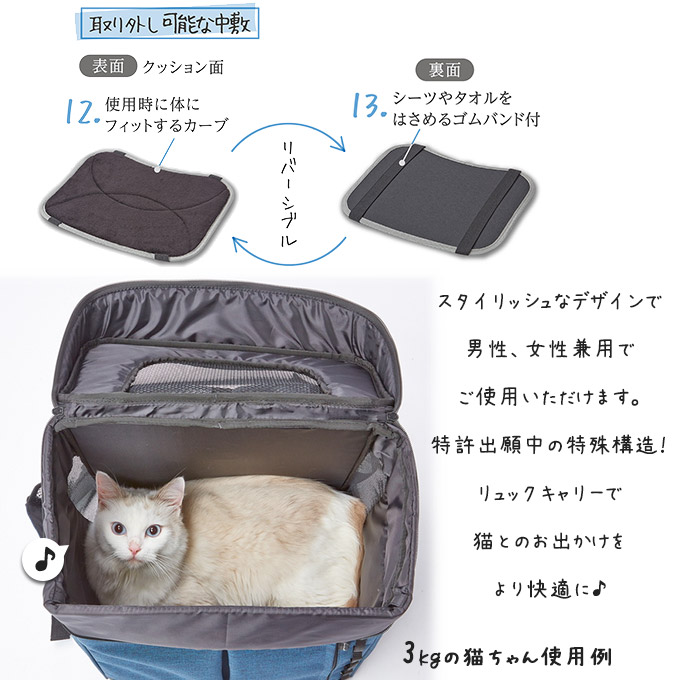 楽天市場】アドメイト Liscio CAT リュックキャリー グレー ネイビー