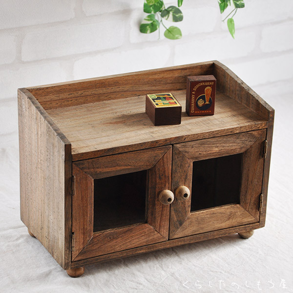 楽天市場】木製「ミニキャビネット」アンティーク風 /収納キャビネット