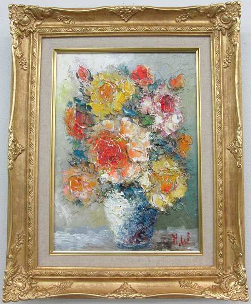 渡部ひでき 人気 油彩画 楽天市場】「薔薇」渡部ひでき【通信販売