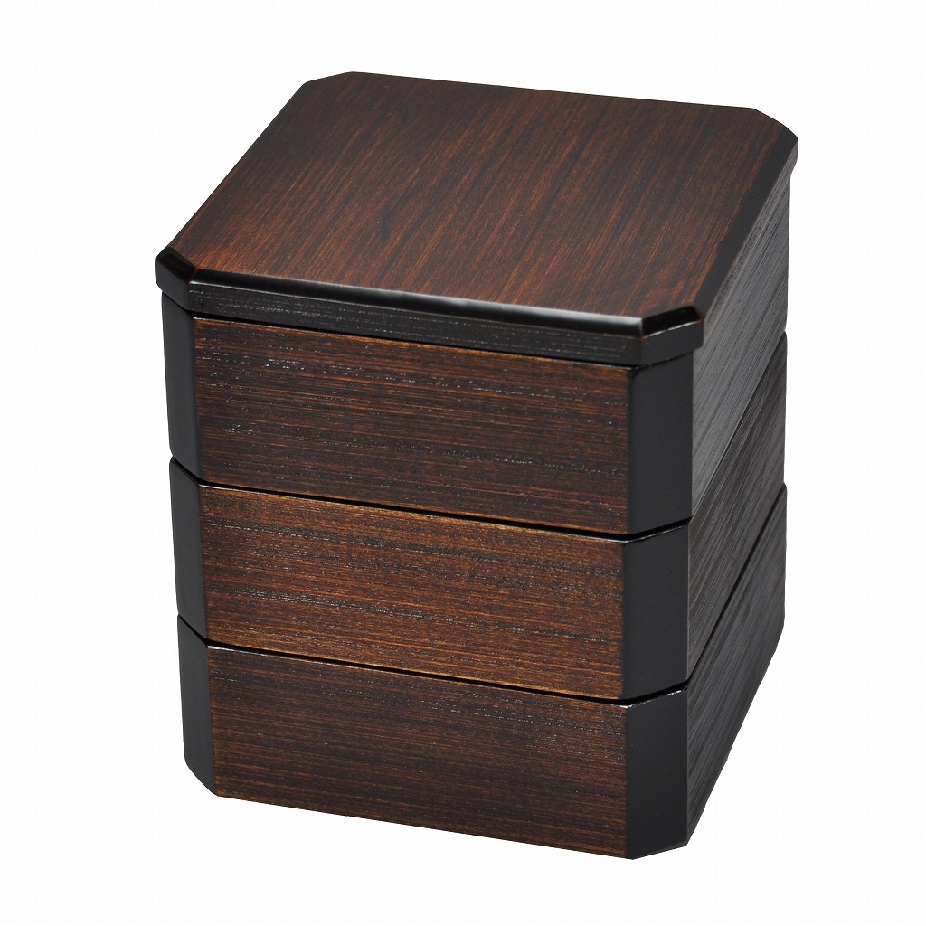 楽天市場】くりぬき角重 5寸 3段 | おせち 日本製 木製 木製 重箱 三段