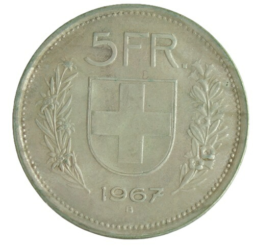 楽天市場】スイス 5フラン銀貨 1967年 未使用 : 紅林コイン