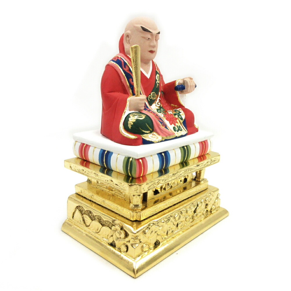 楽天市場】仏像 日蓮聖人 座像 2.0寸 桧木彩色 日蓮上人 ミニ仏像