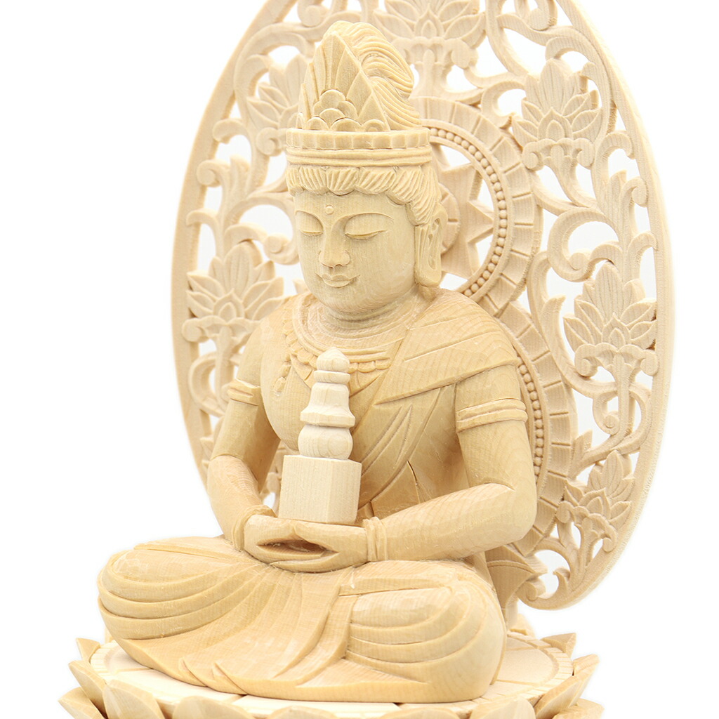 楽天市場】仏像 弥勒菩薩 座像 塔持 2.5寸 草光背六角台 桧木 弥勒菩薩