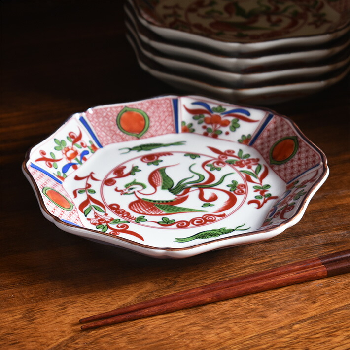 楽天市場】九谷焼 中皿 セット 赤絵鳳凰（ 和食器 取り皿 おしゃれ