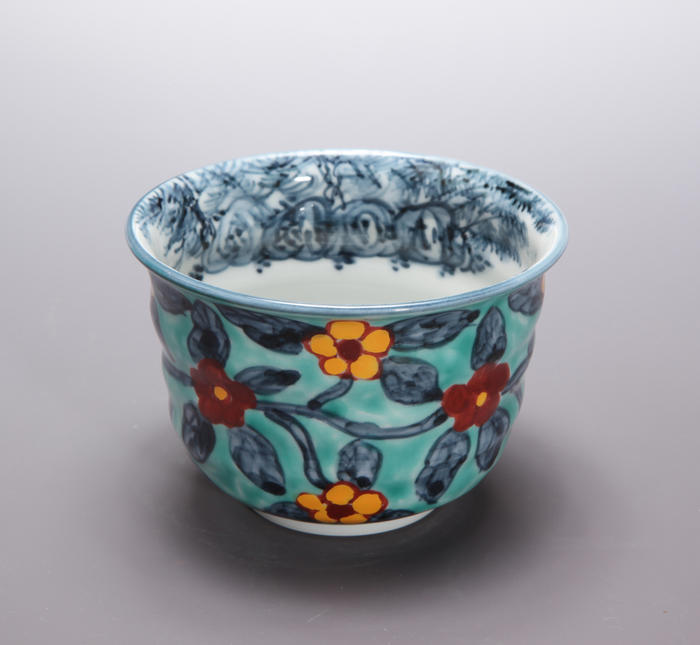 楽天市場】村田幸之介作青ダミ花画汲出し 【送料無料】【京焼