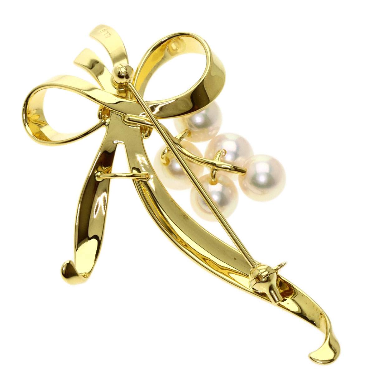 楽天市場】ミキモト パール 真珠 リボンモチーフ ブローチ K18イエロー