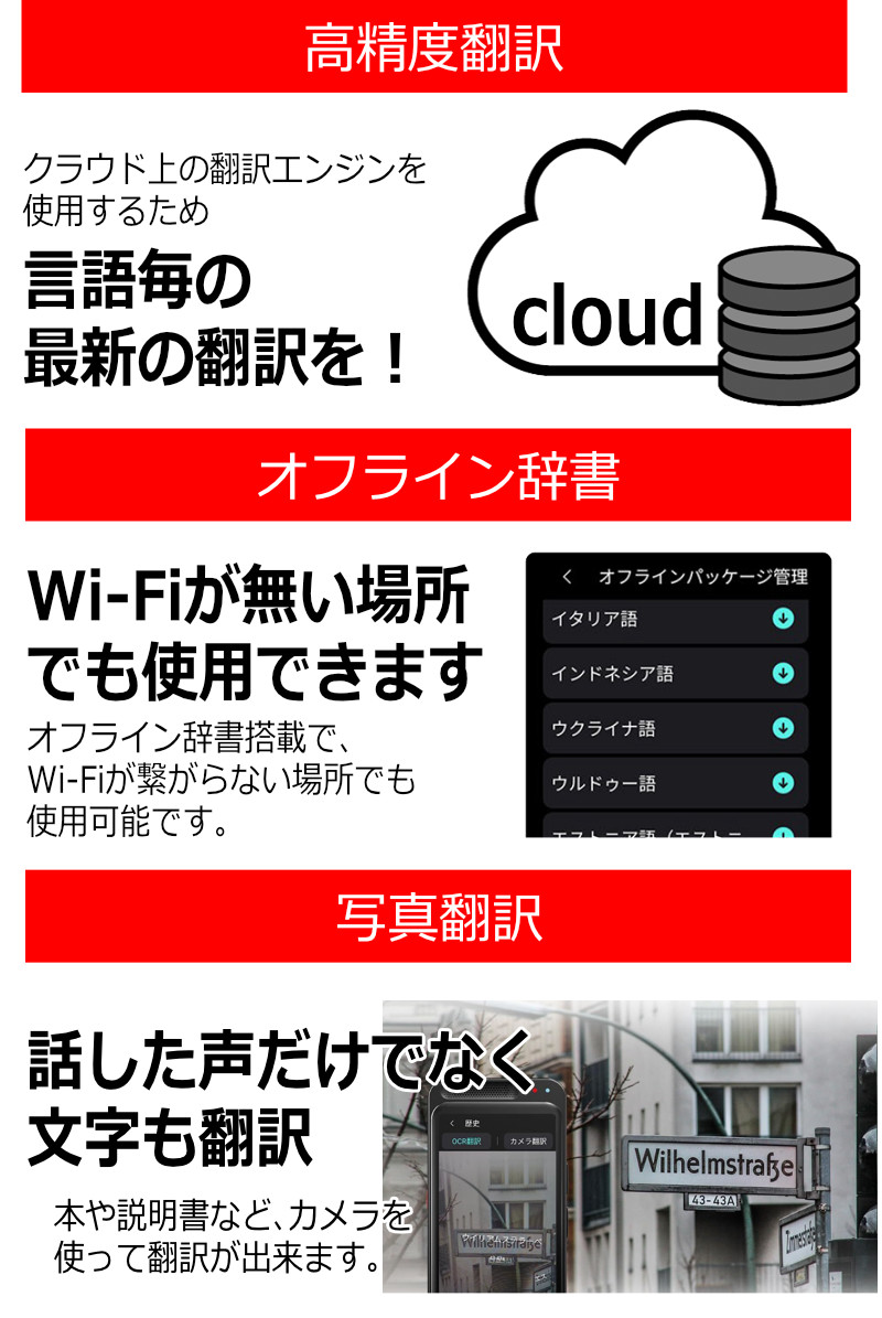 楽天市場】【最終 在庫処分セール】AI翻訳機 283ヵ国137言語対応 音声
