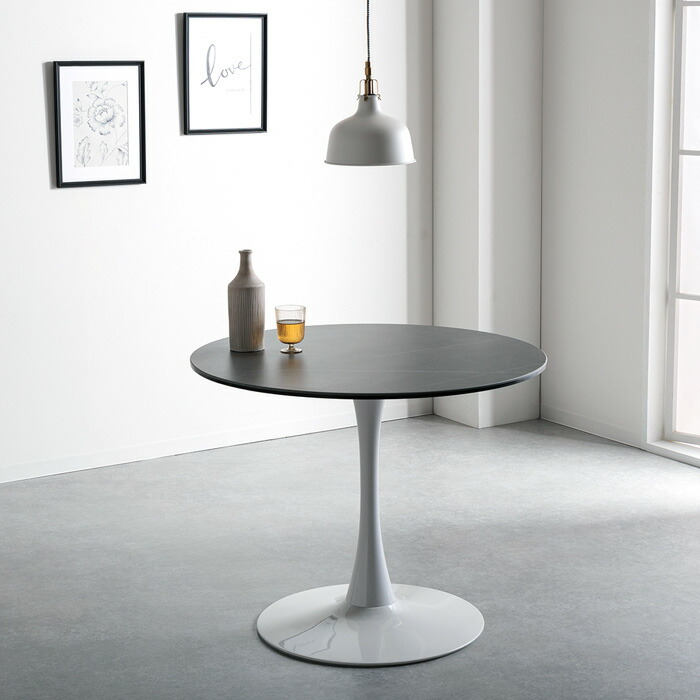 K．ひろ☆ ホワイト丸テーブル LIVINGMOTIF K．ひろ☆ ホワイト丸