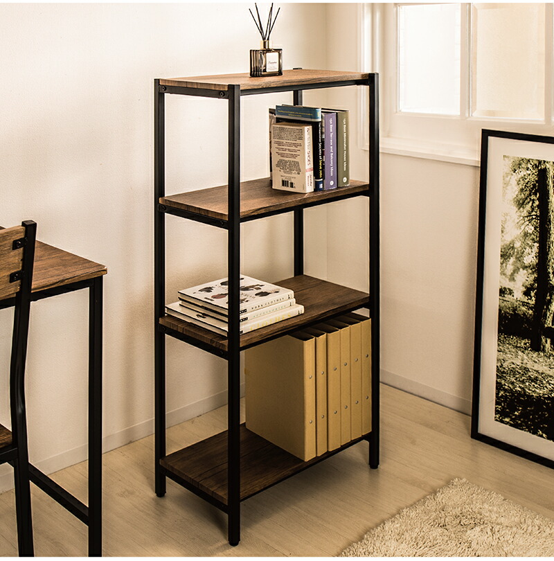 黒 アイアン製4段カウンター シェルフ 黒 アイアン製4段カウンター