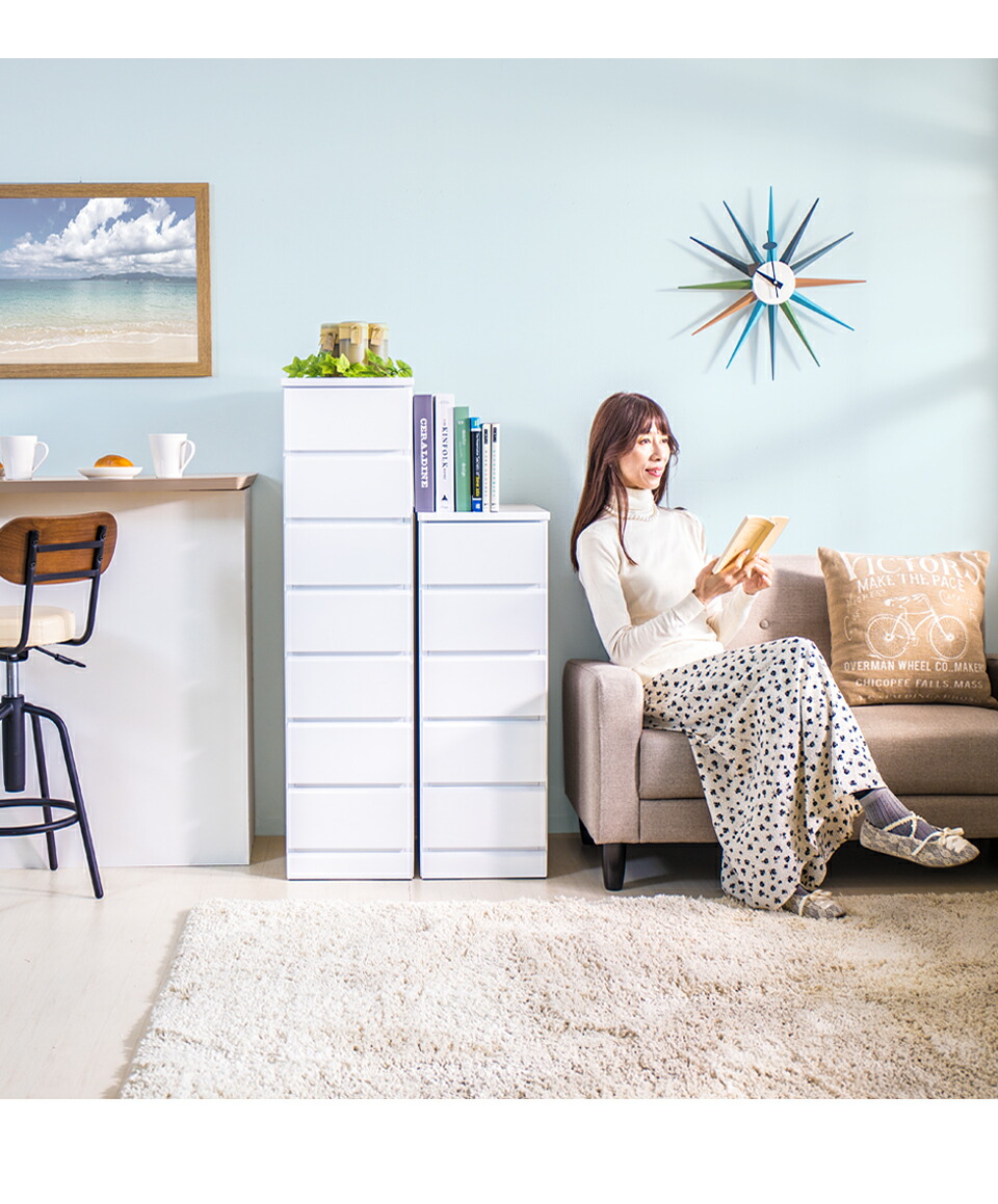 楽天市場】完成品 チェスト 鏡面ホワイト 幅60 リビングチェスト