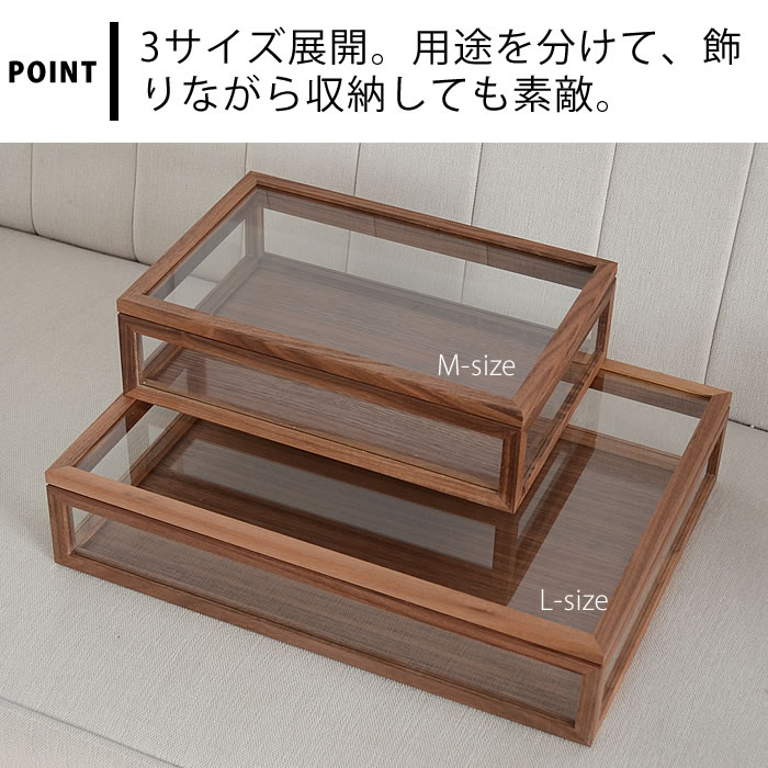 La Luz（ラ・ルース） ガラス ジュエリーボックス 木製 透明標本箱