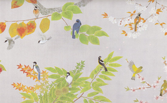 楽天市場】上村淳之 絵画 四季花鳥図 大阪新歌舞伎座緞帳原画 送料無料