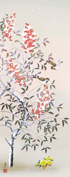 楽天市場】掛け軸 四季花鳥 (清水玄澄) 送料無料 掛軸 : 掛け軸・絵画