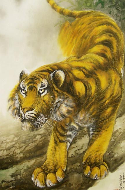 掛け軸/猛虎/清末玉峰？ 掛け軸/猛虎/清末玉峰？ 掛け軸/猛虎/清末玉峰