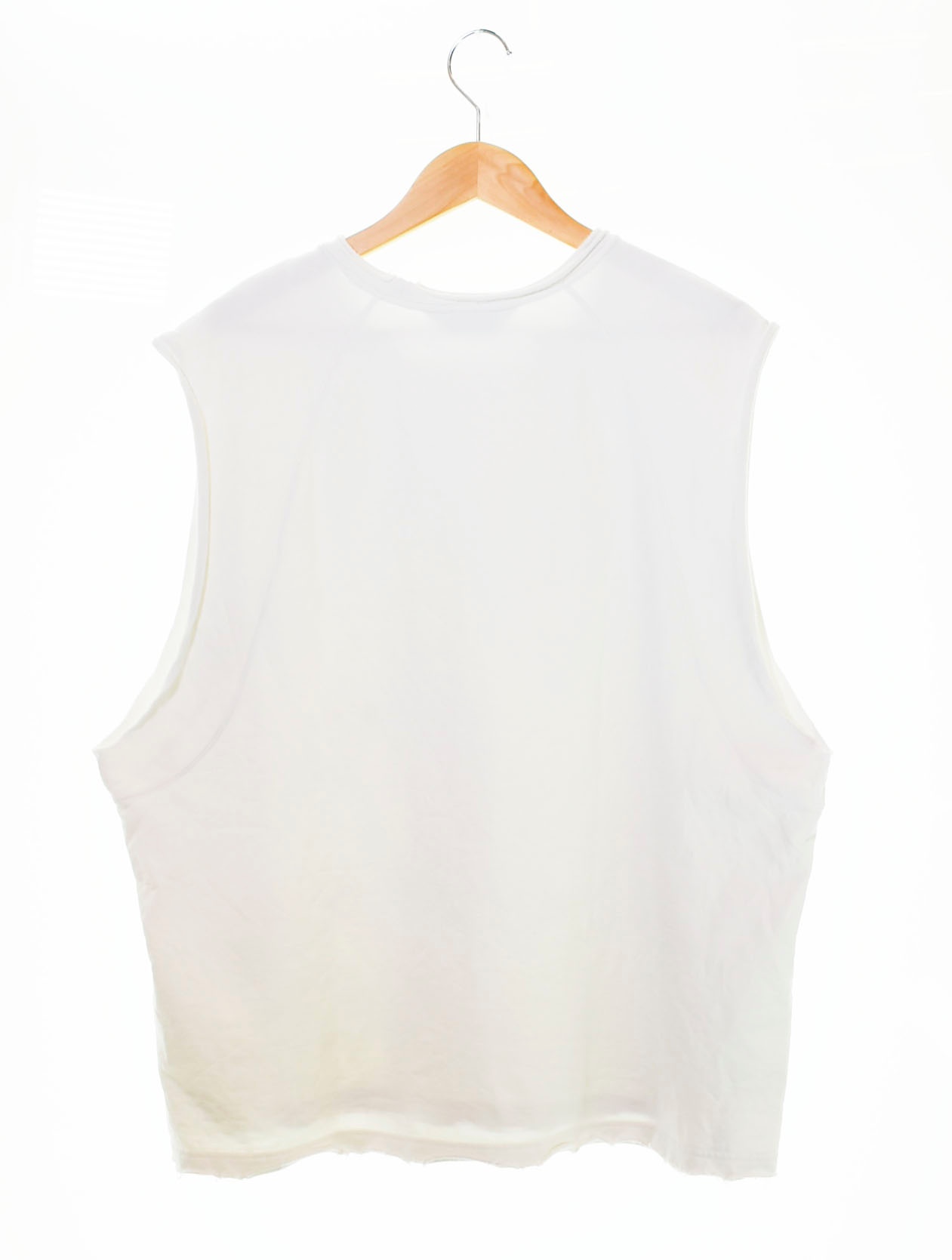 ANCELLM SLEEVELESS AGING T-SHIRT/WHITE