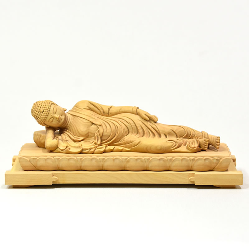 楽天市場】木彫り仏像 【釈迦如来涅槃像】柘植 5.0寸 : 海宇工芸館