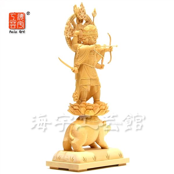 新品 桧木 観音勢至 27cm 仏像木彫り