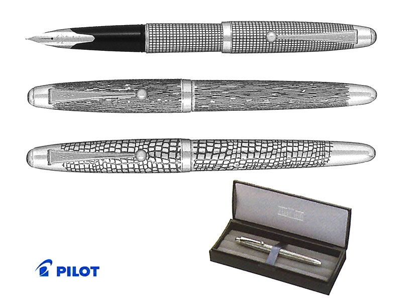 楽天市場】パイロットPilot 万年筆シルバーン銀蝕刻 格子/つむぎ