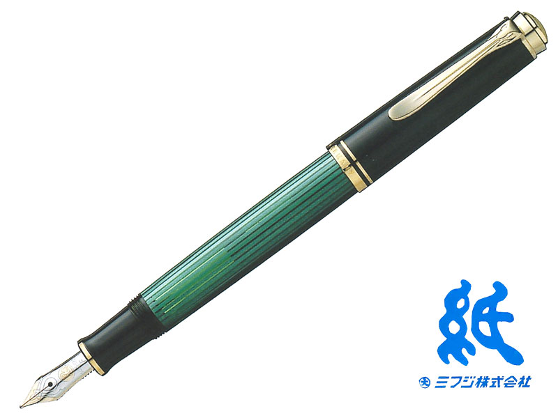 美品 ペリカン 140 万年筆 緑縞 F Yahoo!オークション - PELIKAN
