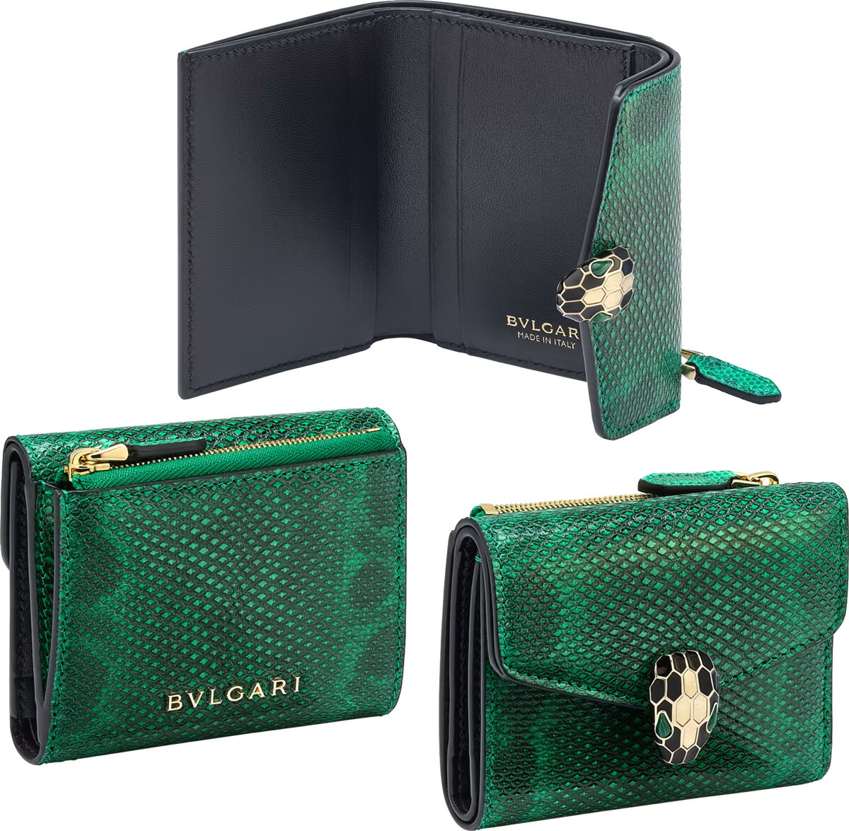 ブルガリ チャンドラ レザー 三つ折り 財布 ウォレット 小銭入れ 札入れ 白