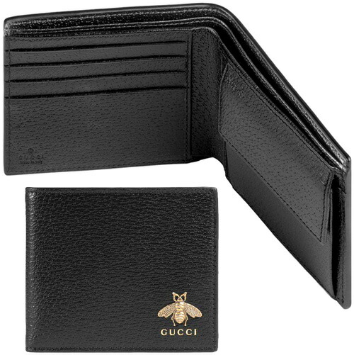 GUCCI ブラックレザー 二つ折り財布